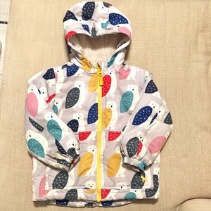 Mini Boden🦉jacket, fleece inner, H20 proof, 3-4